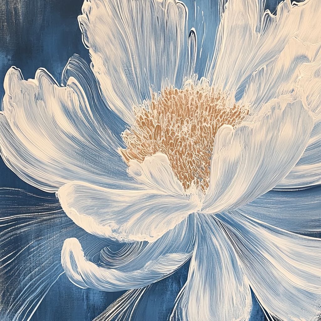 Petal Harmony in Blooming White Canvas Wall Art