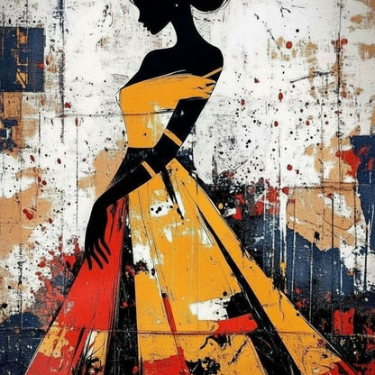 Women in Yellow Dress Canvas Wall Art