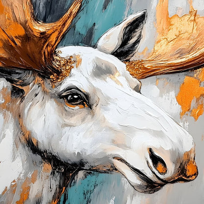 Moose Wilderness Strokes Canvas Wall Art