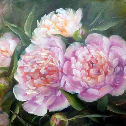 Blooming Peonies Canvas Wall Art
