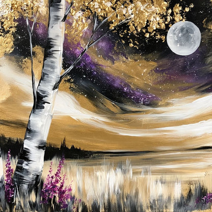 Golden Solstice Over The Purple Wilds Canvas Wall Art