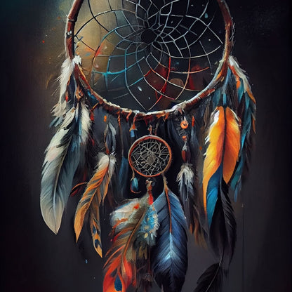 Dreamcatcher & Feathers Canvas Wall Art