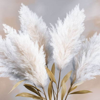 Soft Pampas Feathers Bouquet Canvas Wall Art
