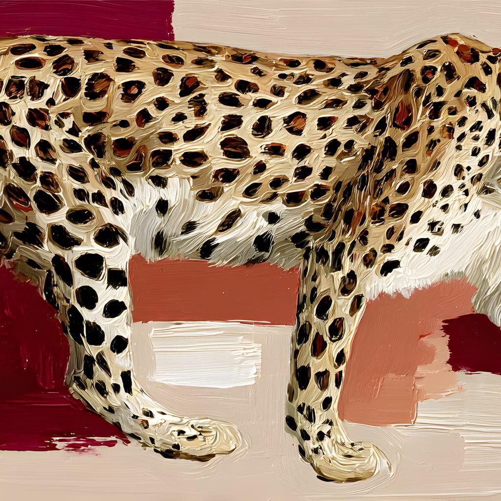 Leopard Stride Sunset Blocks Canvas Wall Art