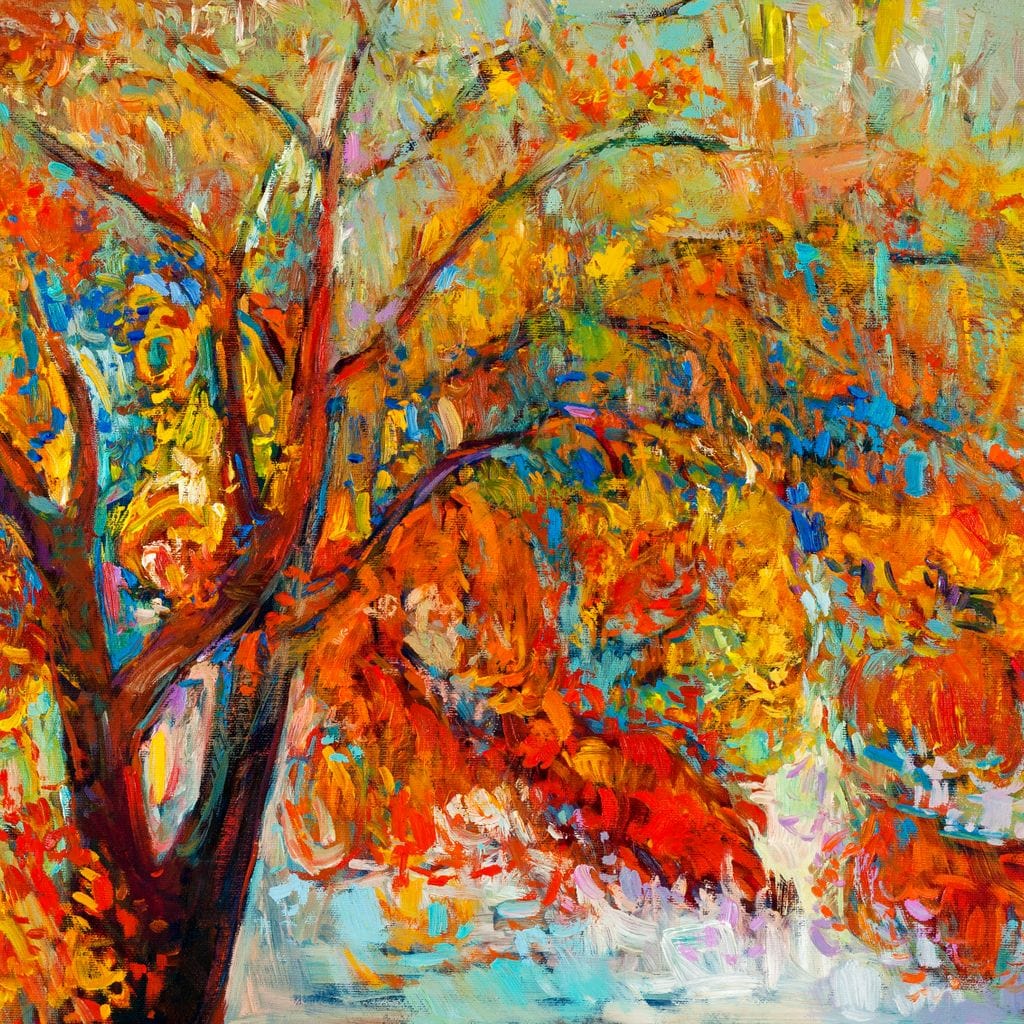 Red & Yellow Autumn Tree Canvas Wall Art