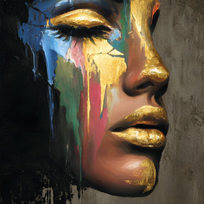 Golden Silhouette Awakening Canvas Wall Art