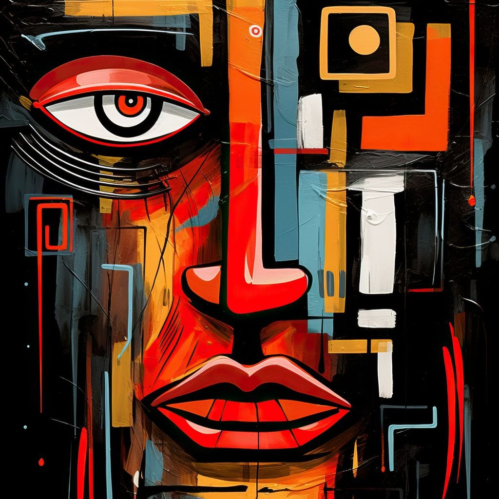 Twilight in Cubist Metropolis Canvas Wall Art