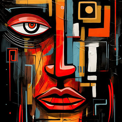 Twilight in Cubist Metropolis Canvas Wall Art