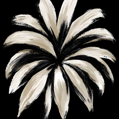 Monochrome Petals Reaching For Night Canvas Wall Art