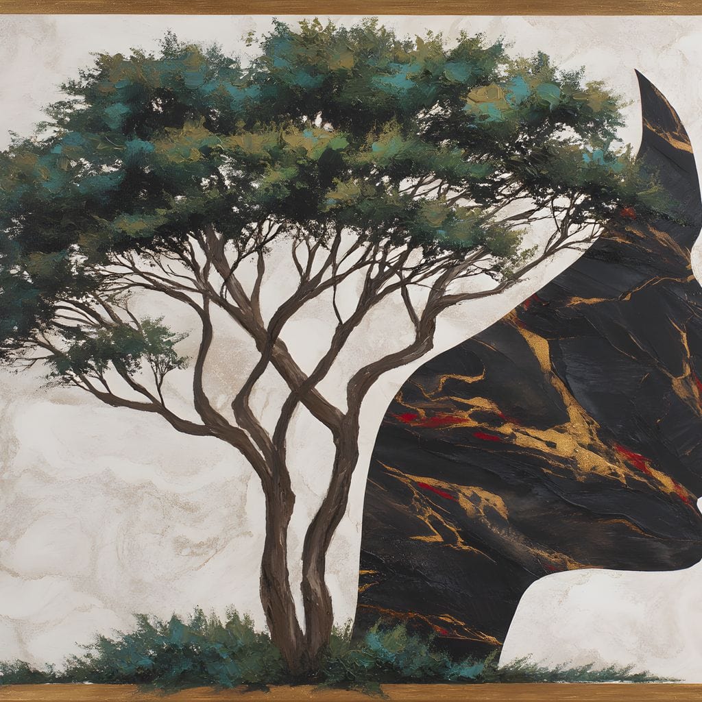 Majestic Silhouette Beneath Branches Canvas Wall Art