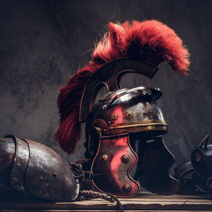 Roman Warrior Helmet Canvas Wall Art