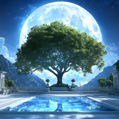 Lunar Reflection Sanctuary Canvas Wall Art