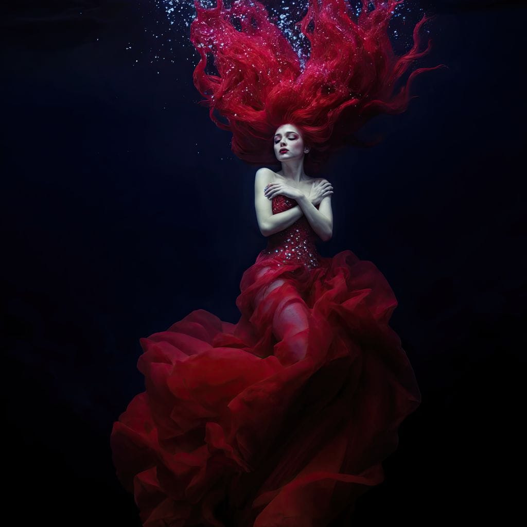 Crimson Depths Canvas Wall Art