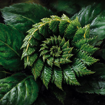 Tropical Fern Leaf Bouquet Canvas Wall Art
