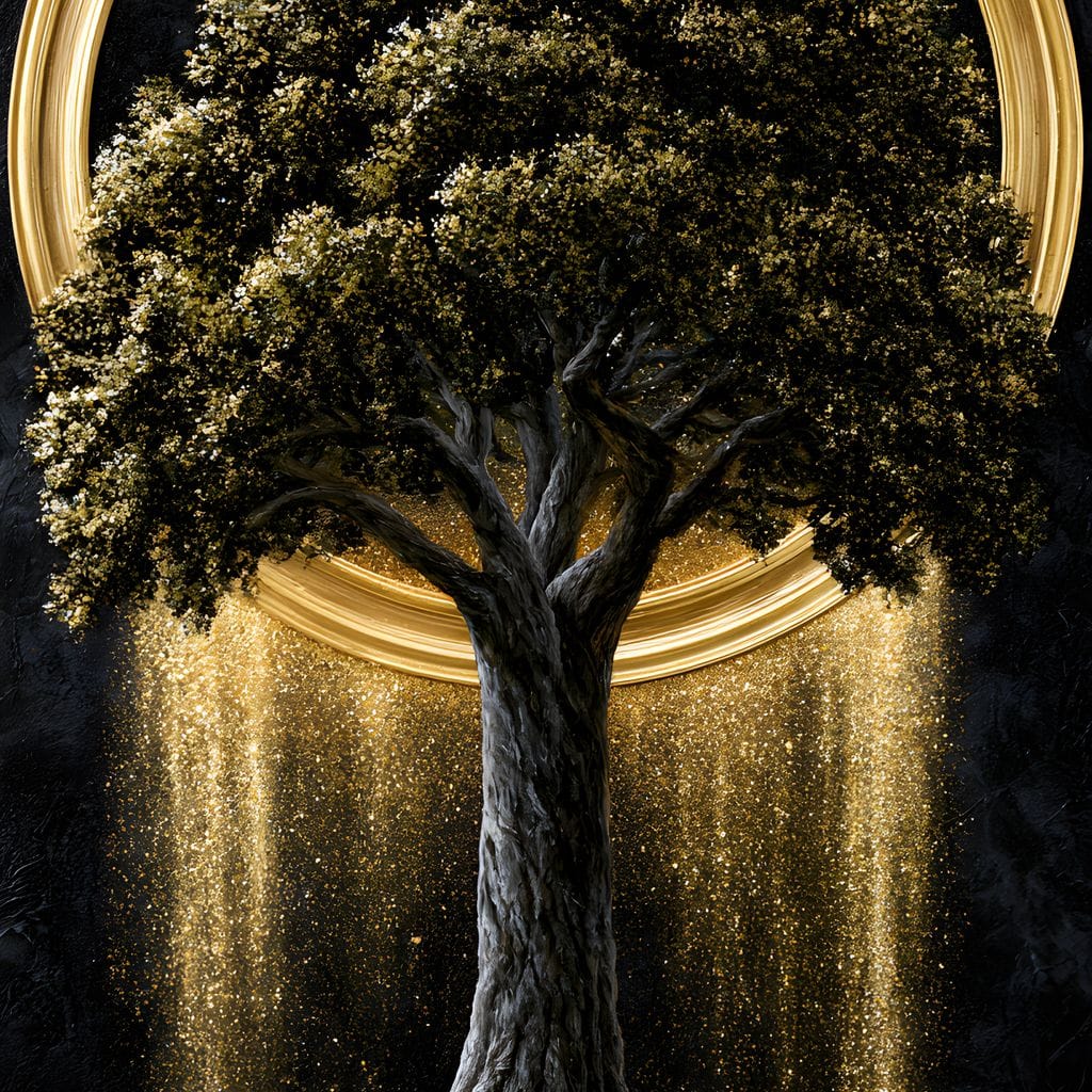 Gilded Roots of Eternal Radiance Canvas Wall Art