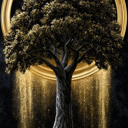 Gilded Roots of Eternal Radiance Canvas Wall Art