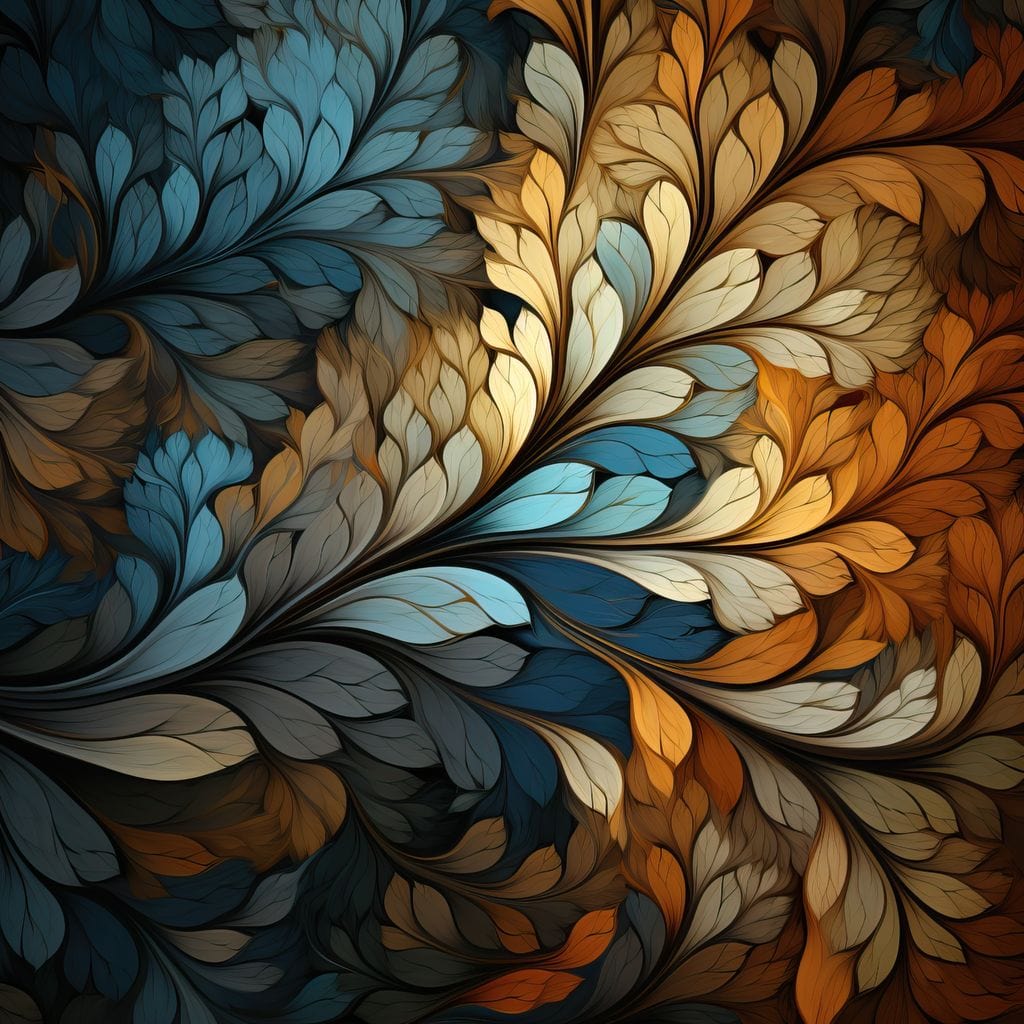 Mosaic Leaf Dreamscape Canvas Wall Art