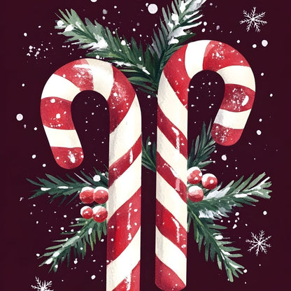 Candy Cane Christmas Treat Canvas Wall Art