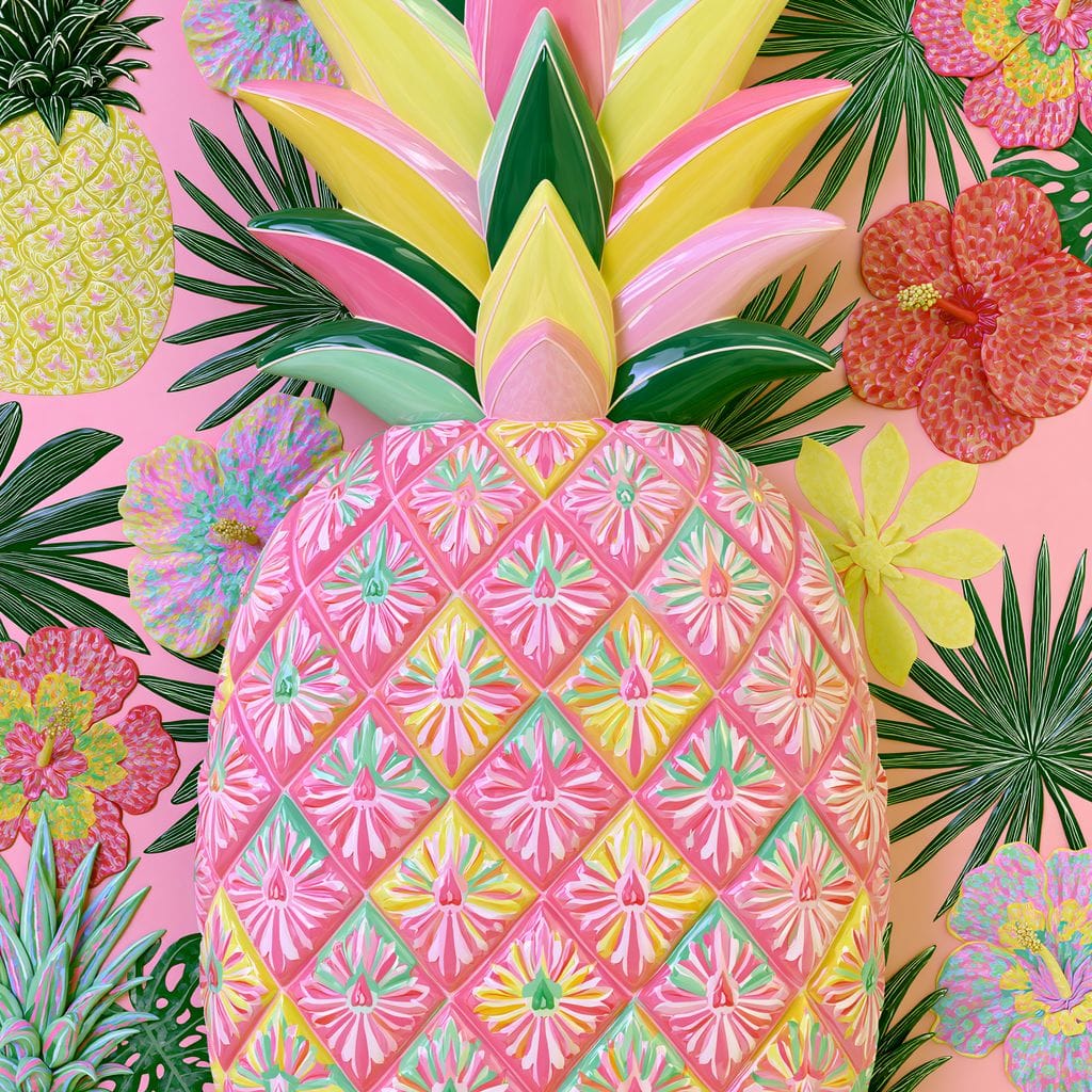 Tropical Solstice Island Pineapple Canvas Wall Art