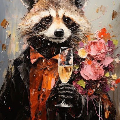 Raccoon's Toast Canvas Wall Art