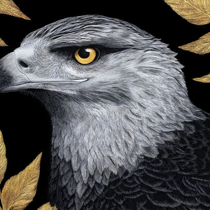 Majestic Sentinel Golden Leaves Canvas Wall Art
