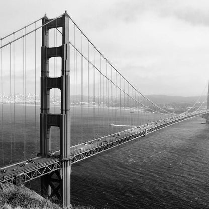Golden Gate Bridge in Black & White Canvas Wall Art