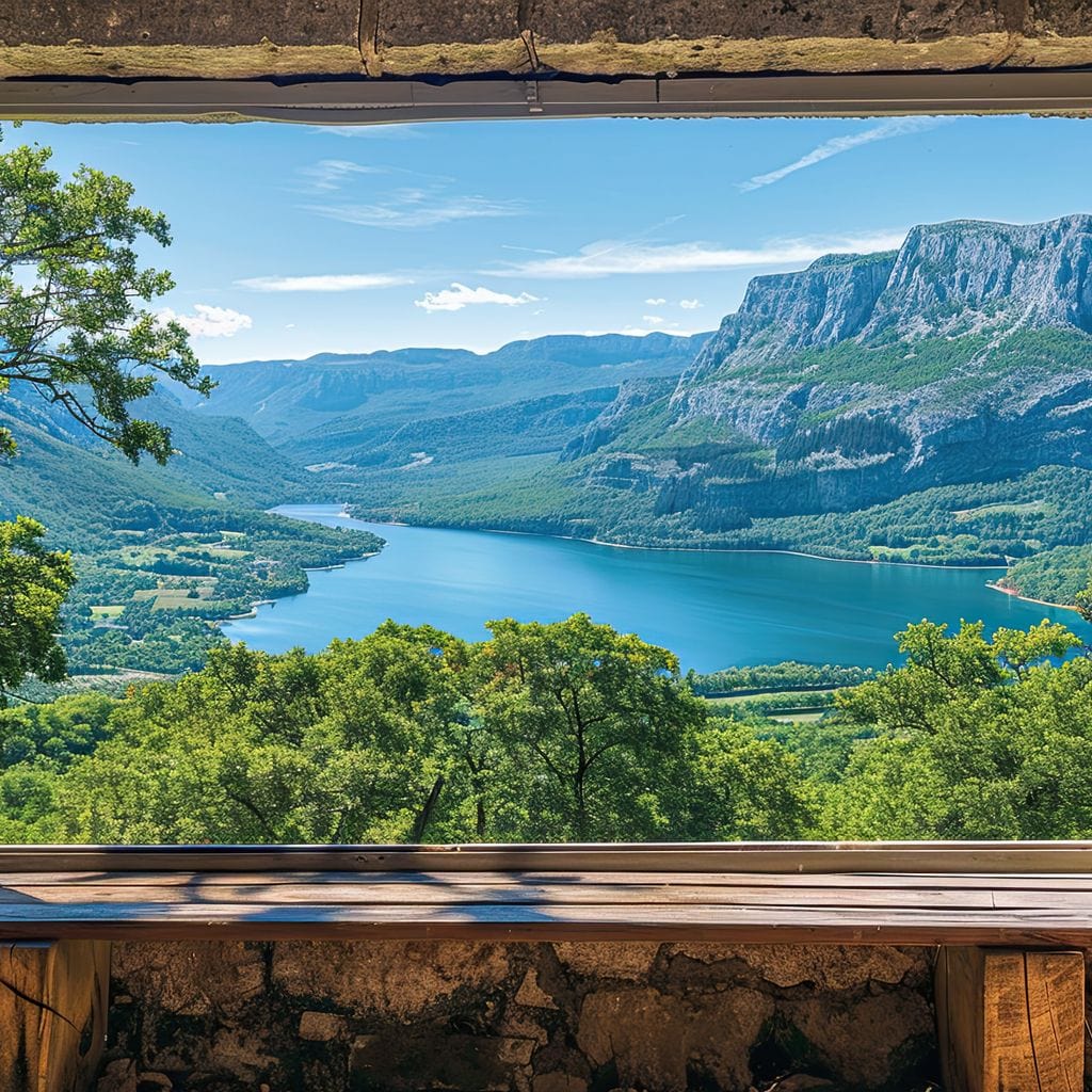 Window to Serene Vistas Canvas Wall Art