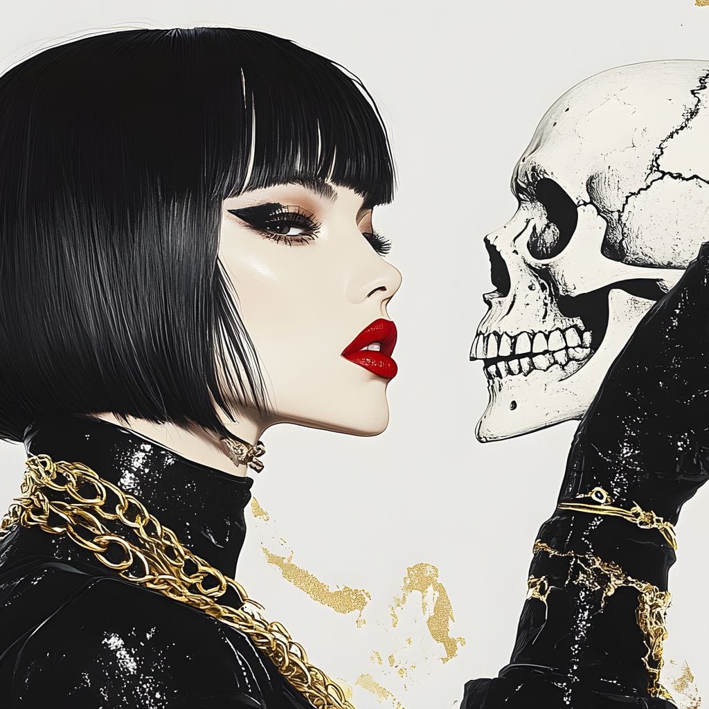 Eternal Bond Skull Canvas Wall Art