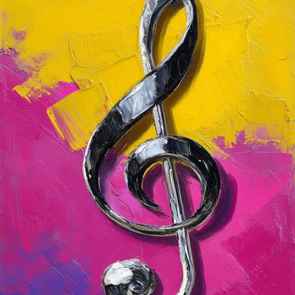 Electric Treble Clef Glow Canvas Wall Art
