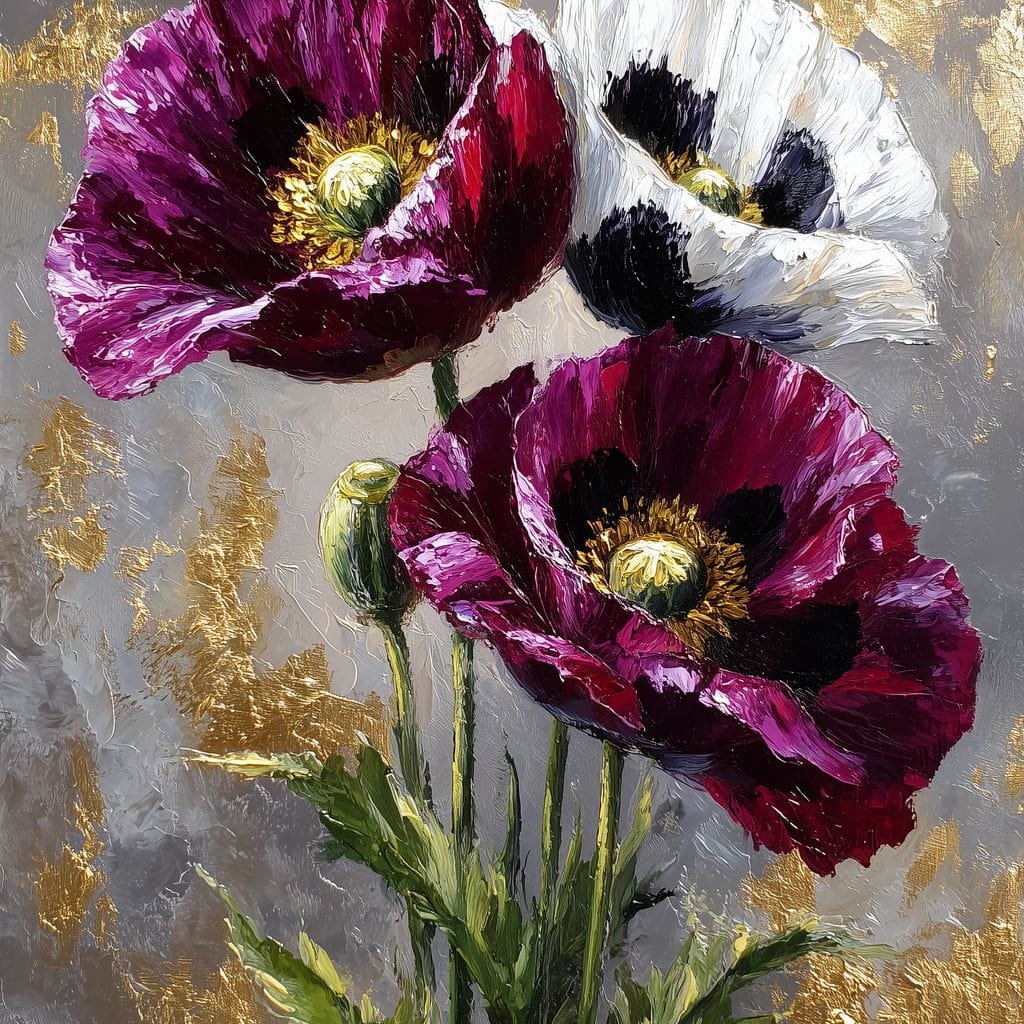 Golden Poppy Petal Sonata Canvas Wall Art