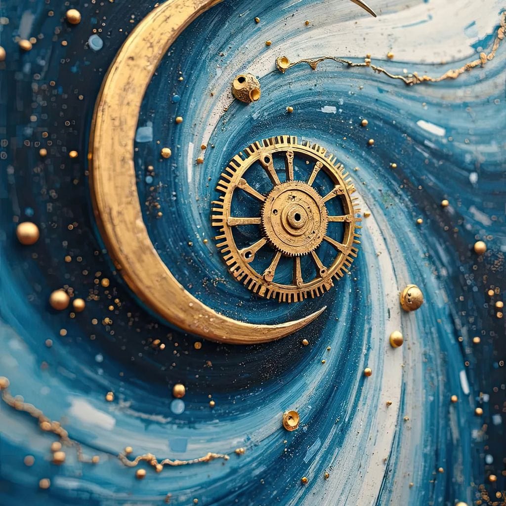 Celestial Clockwork Symphony Canvas Wall Art