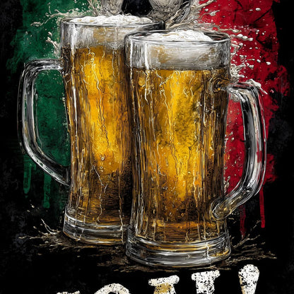 Italian Football Beer Goal Canvas Wall Art