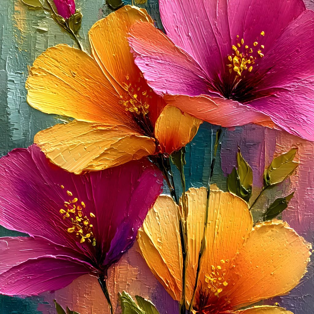Radiant Petals of Summer Joy Canvas Wall Art