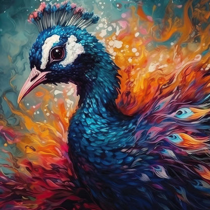 Vibrant Peacock Canvas Wall Art