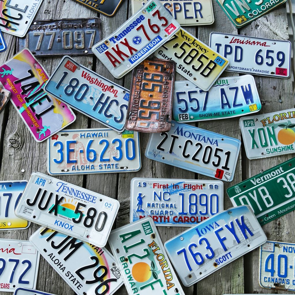 License Plates Canvas Wall Art