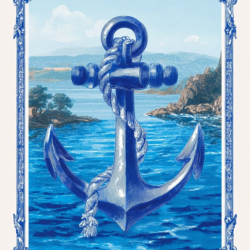 Tropical Ship Anchor Canvas Wall Art