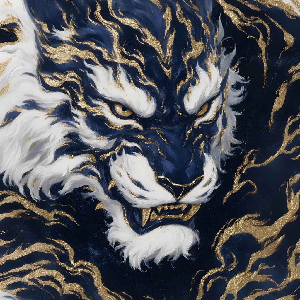 Majestic Midnight Gold Tiger Canvas Wall Art