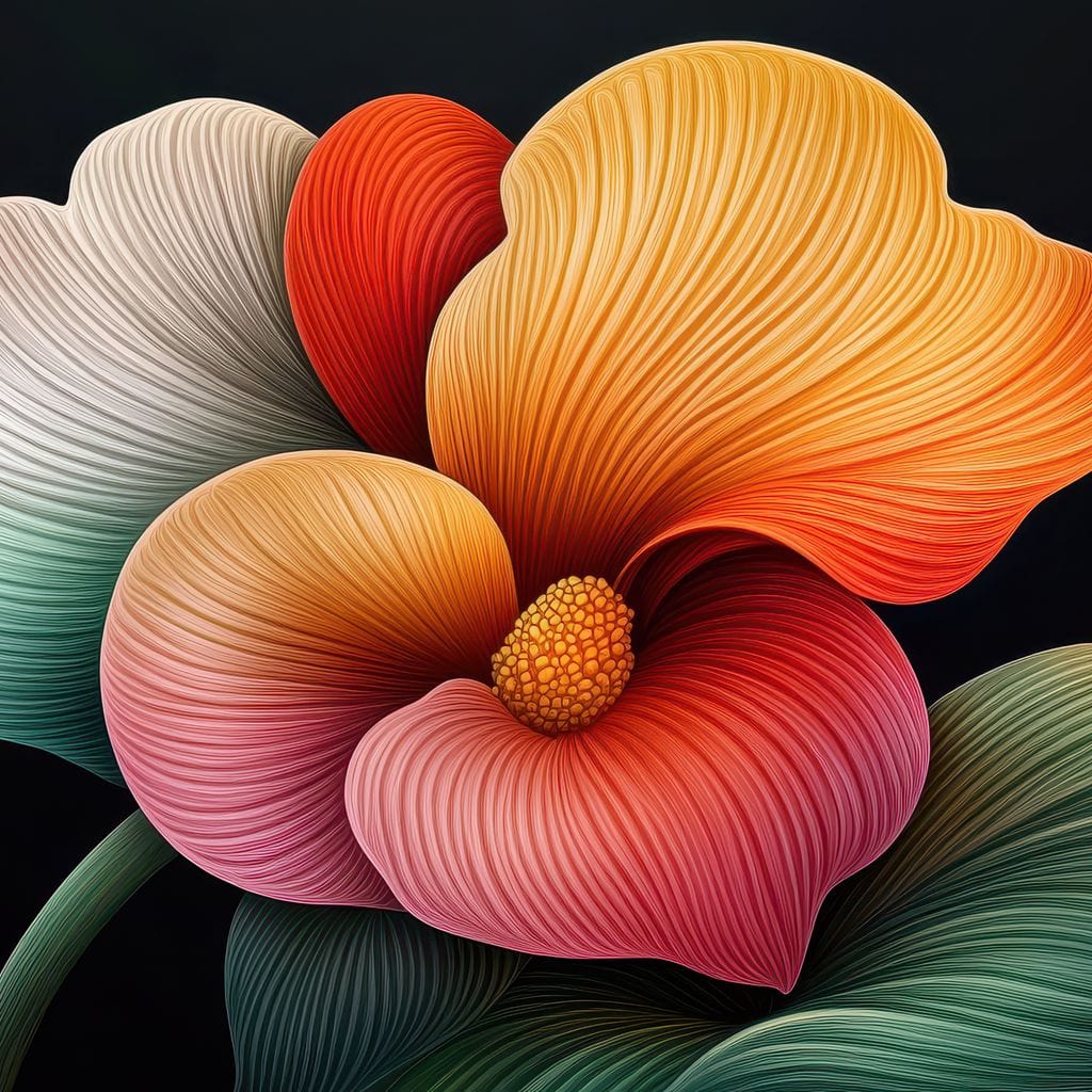 Petals That Dream in Neon Canvas Wall Art