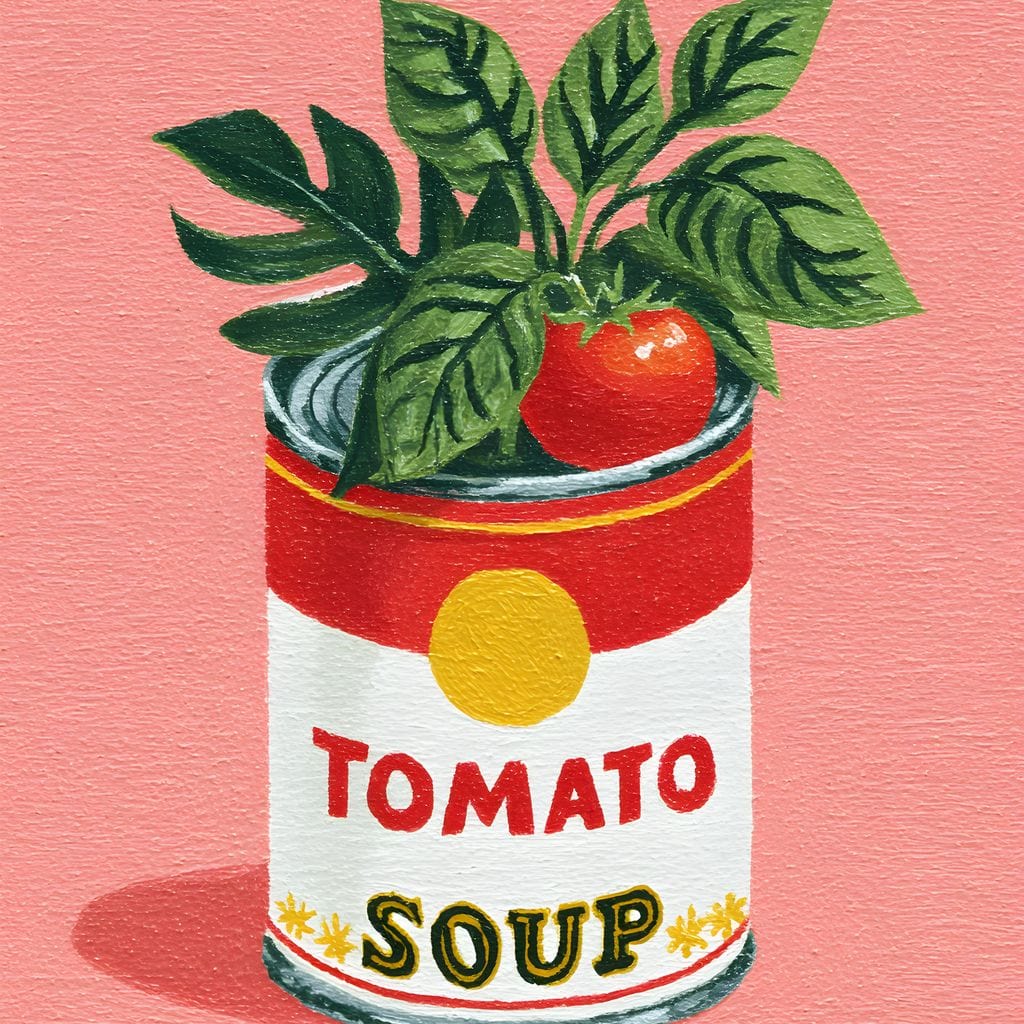 Pop Tomato Soup Garden Can Canvas Wall Art