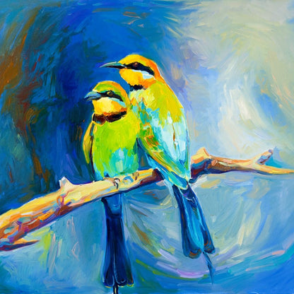 Blue Tailed Bee Eaters Canvas Wall Art