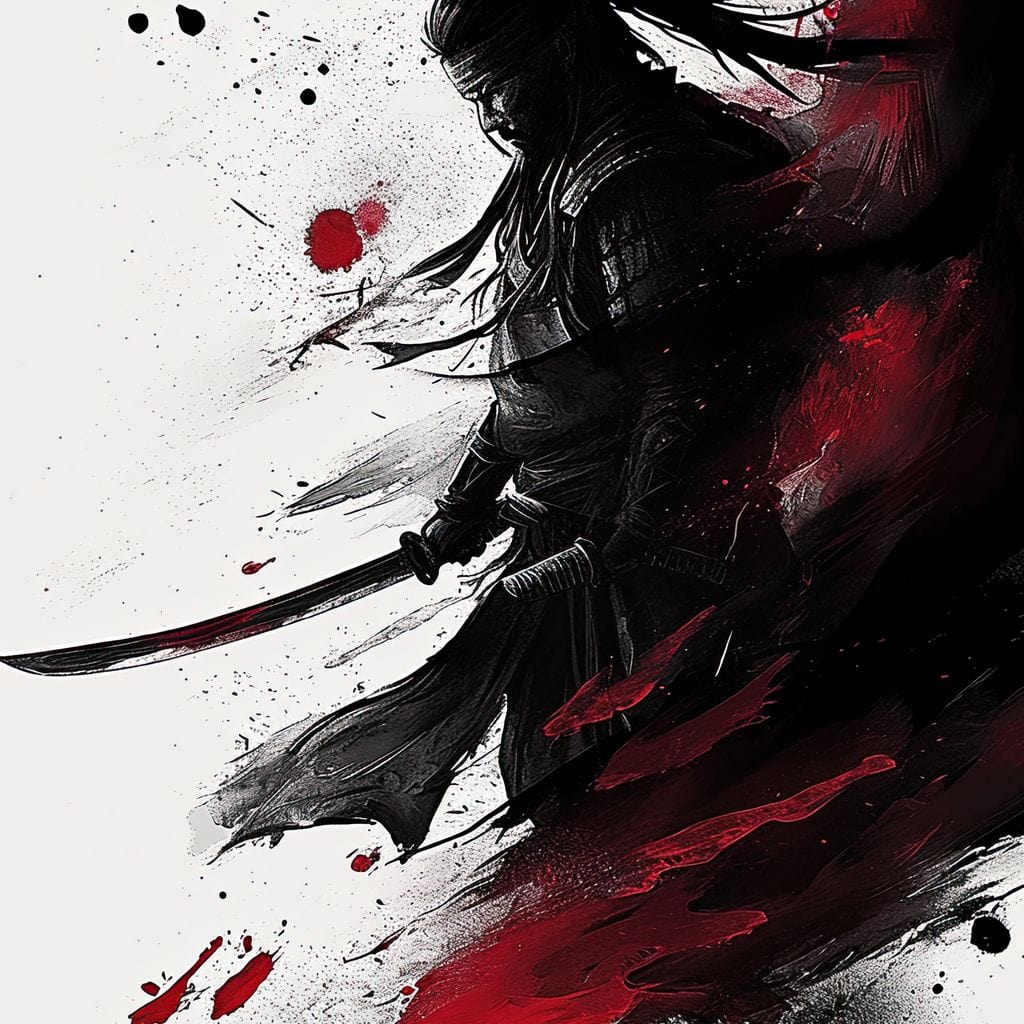 Samurai Chaos Canvas Wall Art