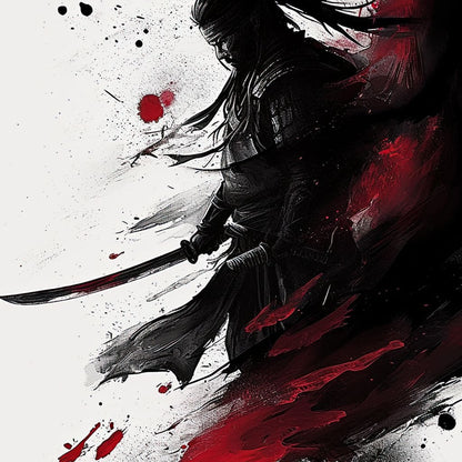 Samurai Chaos Canvas Wall Art