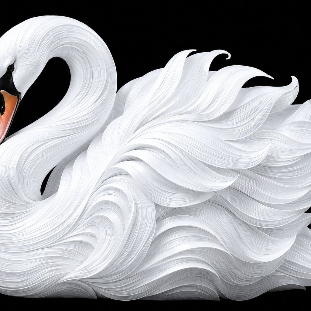 The Alabaster Swan Unfurled Canvas Wall Art