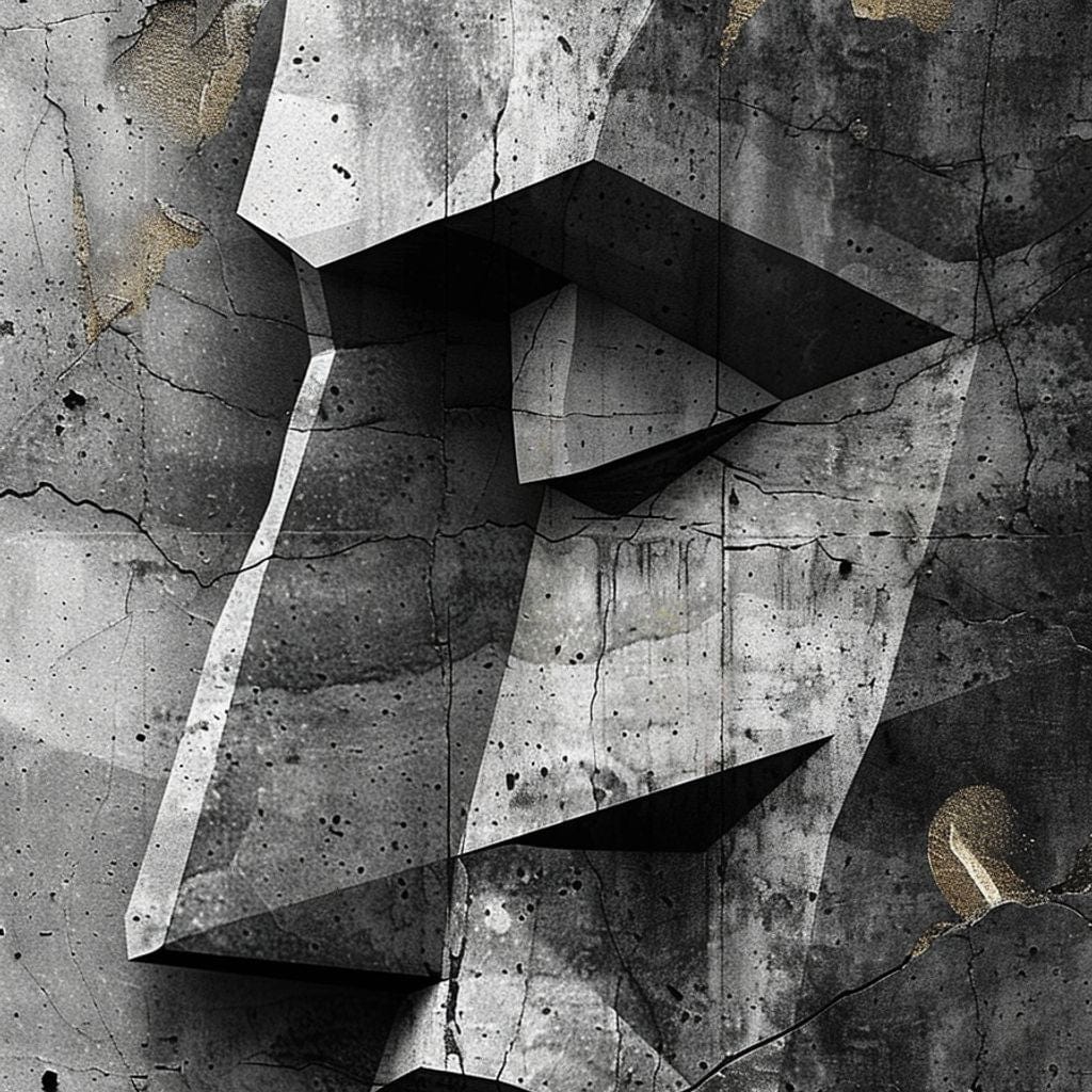Monochrome Geometric Echoes Canvas Wall Art