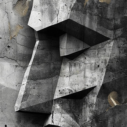 Monochrome Geometric Echoes Canvas Wall Art