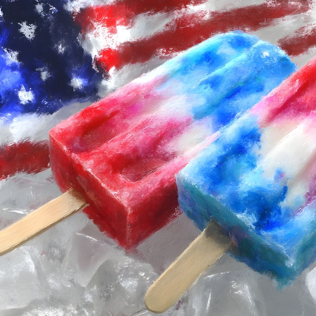 Patriotic Popsicle Delight Canvas Wall Art