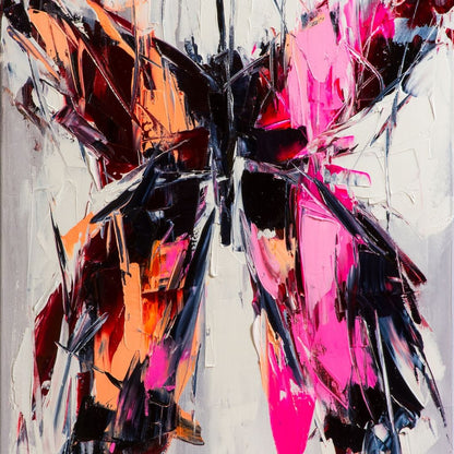 Orange & Pink Butterfly Canvas Wall Art