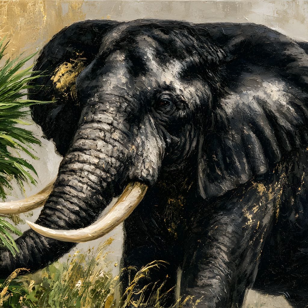 Silent Monarch of the Gilded Savanna Canvas Wall Art