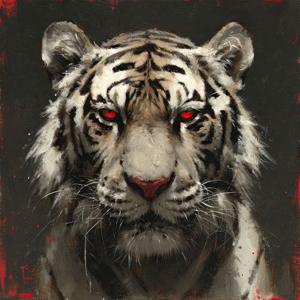 Tiger Red Gaze Canvas Wall Art