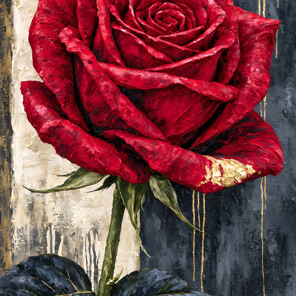 Gilded Petals On Divided Ground Canvas Wall Art